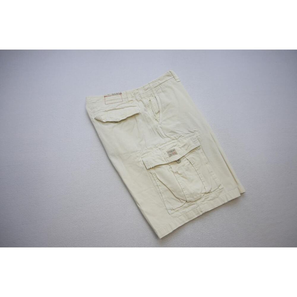 Vintage American Eagle Khaki Drawstring Cargo Shorts Baggy Beige Mens Sz‎ 34